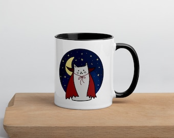 Halloween Vampire Cat Mug - Funny Coffee Cup, Gift for Cat Lovers