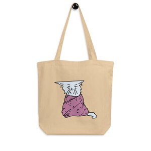 Organic Tote Bag - Wet Cat Bathtime | Eco-friendly Tote Bag | Cat Tote Bag | Cotton Tote Bag | Organic Tote Bag