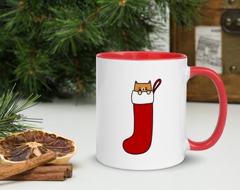 クリスマス猫マグカップ - 面白いクリスマスプレゼント用コーヒーカップ