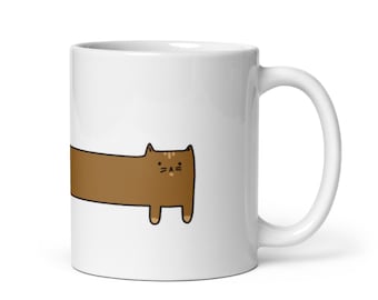 ロングブラウンキャットコーヒーマグ – 猫好きへの面白いギフト
