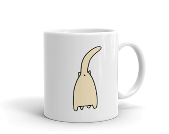 Taza divertida con forma de culo de gato: una taza novedosa para café o té