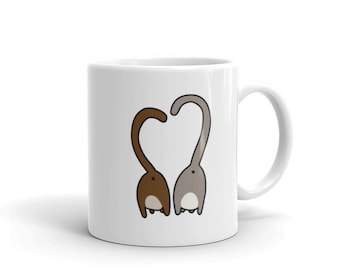 Taza divertida con forma de corazón y culo de gato – Taza de café original