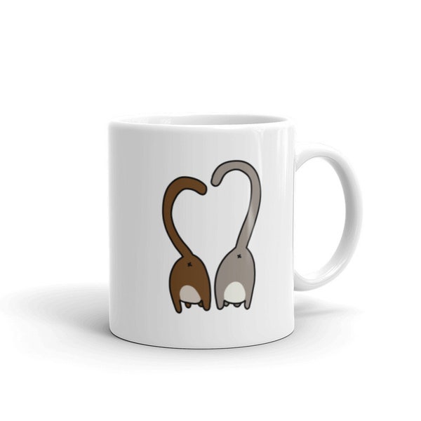 Cat Mug - Loveheart Cats Showing off their Buttholes | Coffee Mug | Tea Mug | Cup | Drinking Cup | Funny Mug | Cat Mug