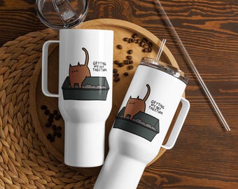 おもしろ猫ステンレスタンブラー | 40オンス 断熱トラベルマグ