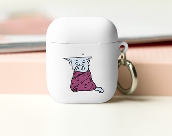 グランピー・ウェットキャット AirPods ケース – かわいい落書き風、保護TPUカバー