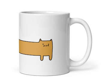 オレンジ色のマンチカン猫マグカップ - 面白いコーヒーまたはティーカップ