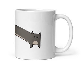 ロングマンチカン猫コーヒーマグ - おもしろい陶器ティーカップ