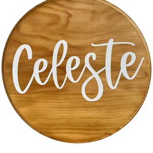 12-Zoll-rundes Holznamenschild