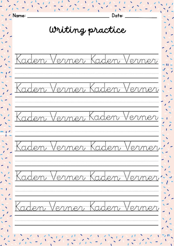 Printable Name Cursive Worksheets