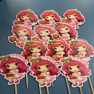 Erdbeer Cupcake Toppers, Erdbeer Cupcake Toppers, Erdbeer Geburtstag, Erdbeer Party, Erdbeer Toppers