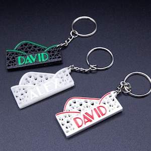 Personalized 3D Printed Roller Coaster Keychain