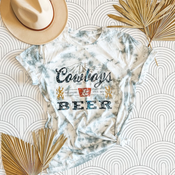 Cowboys and Beer, womens tee, boho, summer