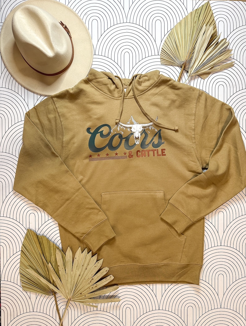 Coors and Cattle Hoodie Womens Sweatshirt Boho Summer Etsy