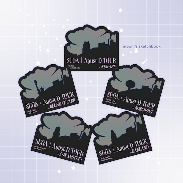 Suga Agust D Tour Sticker | Commemorative Concert Sticker | BTS Army Holographic Sticker