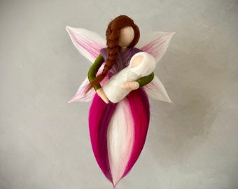 Guardian angel felt fairy felted for birth, baptism or as a midwife gift