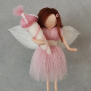 Fairy starting school, school cone fairy, first grader elf, guardian angel, felted image 3