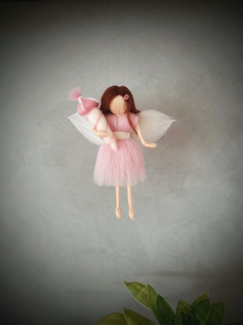 Fairy starting school, school cone fairy, first grader elf, guardian angel, felted image 1