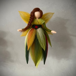 Felt fairy autumn leaf fairy elf angel felted from fairytale wool image 1