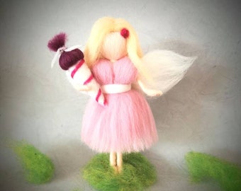 Fairy starting school, starting school, school cone fairy, first grader, elf, guardian angel, felted table decoration, table stand