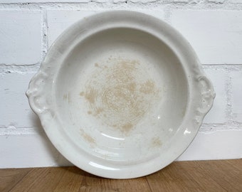 Antique ironstone serving dish - antique ironstone low footed dish - p. Regout antique ceramic