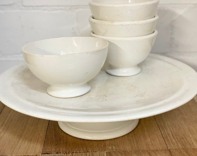 Antique Large Belgian Ironstone Cake Stand White Ironstone Cake Stand