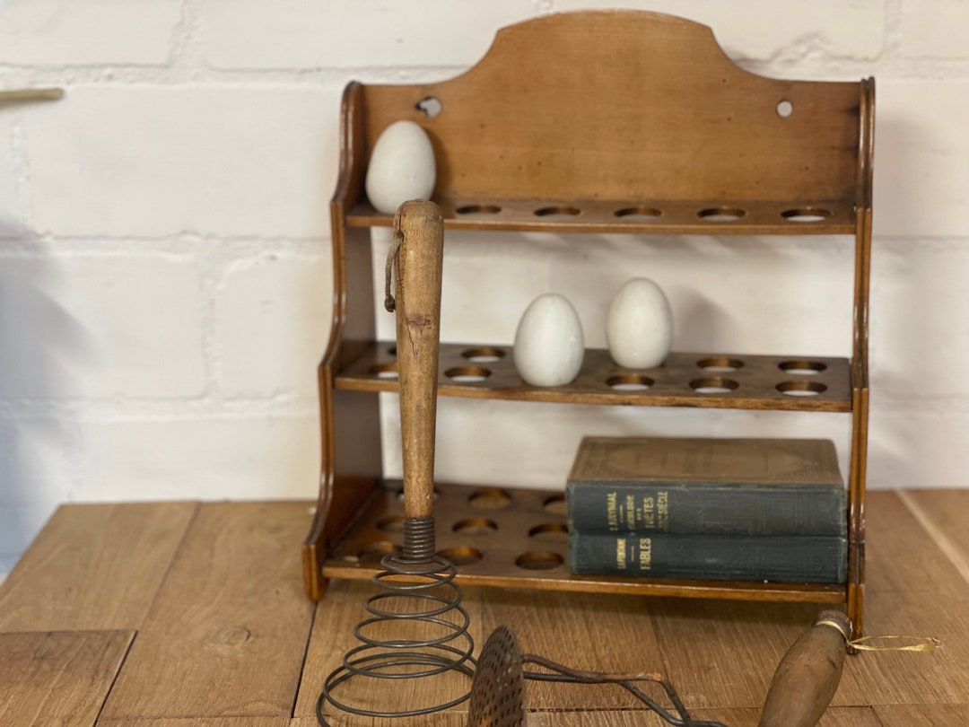 Lovely Antique 3 Tier Wooden Egg Rack Wooden Egg Holder Etsy UK