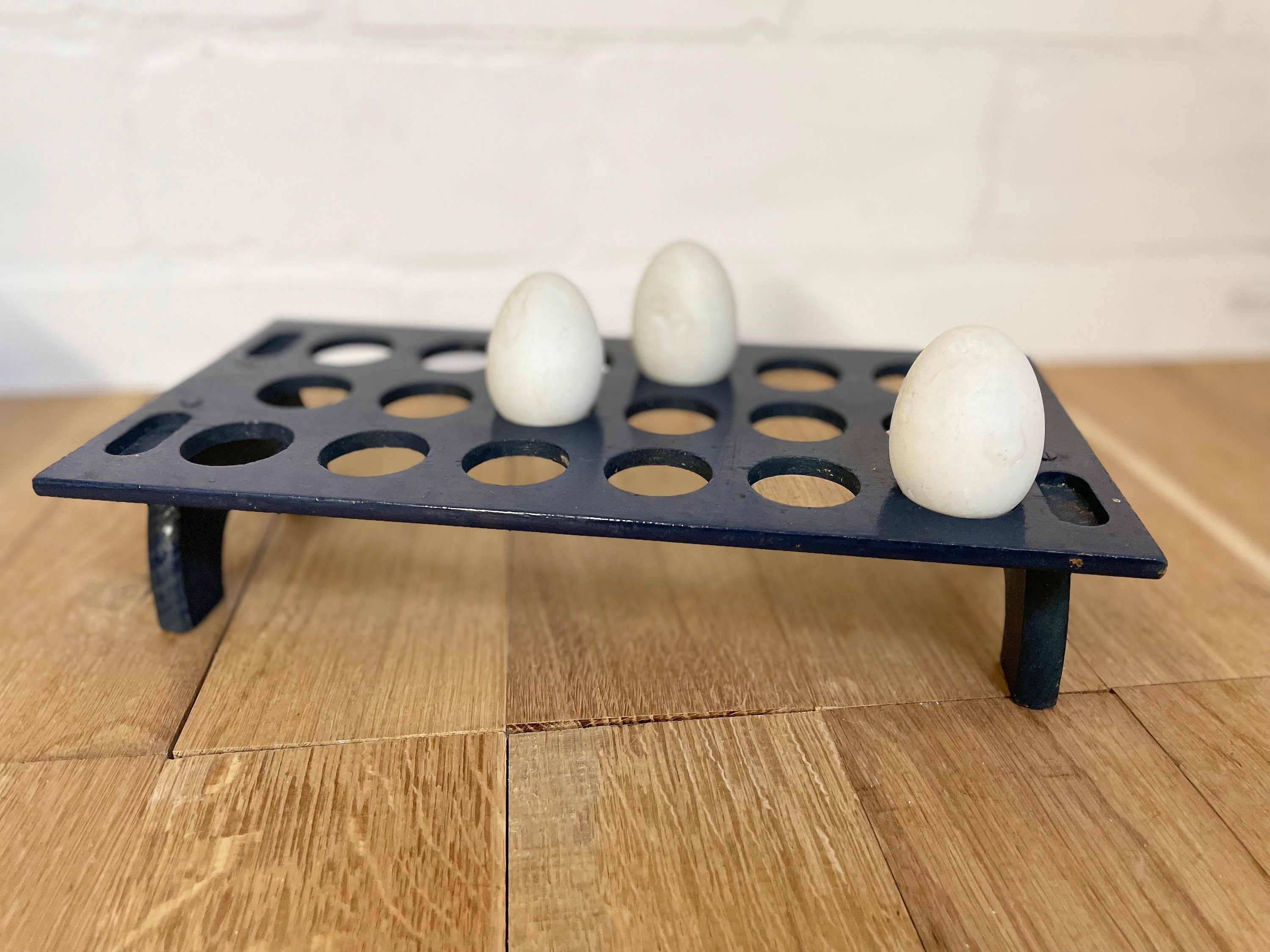 MyGift Vintage Gray Wood Egg Tray Holder with Black Metal, 2 Tier Egg  Storage Tray with Erasable Chalkboard Label