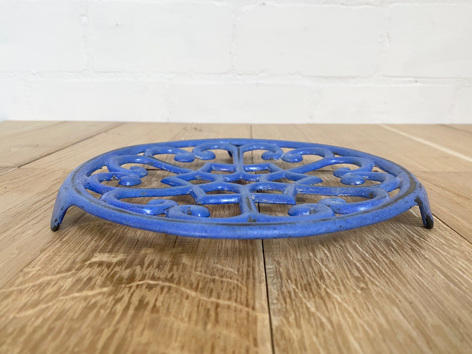 Antique French Enameled Trivet Cast Iron Trivet Vintage Etsy