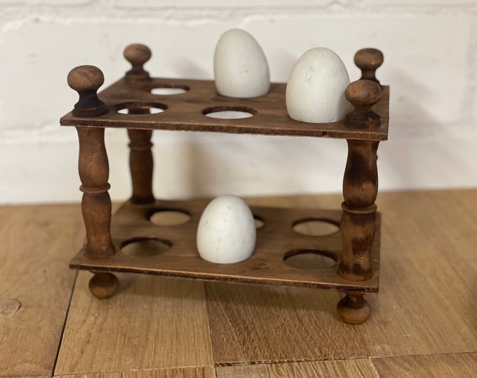 Vintage Wooden Two Tier Egg Rack Wooden Egg Holder Antique Kitchen Storage Egg Rack Vintage Etsy