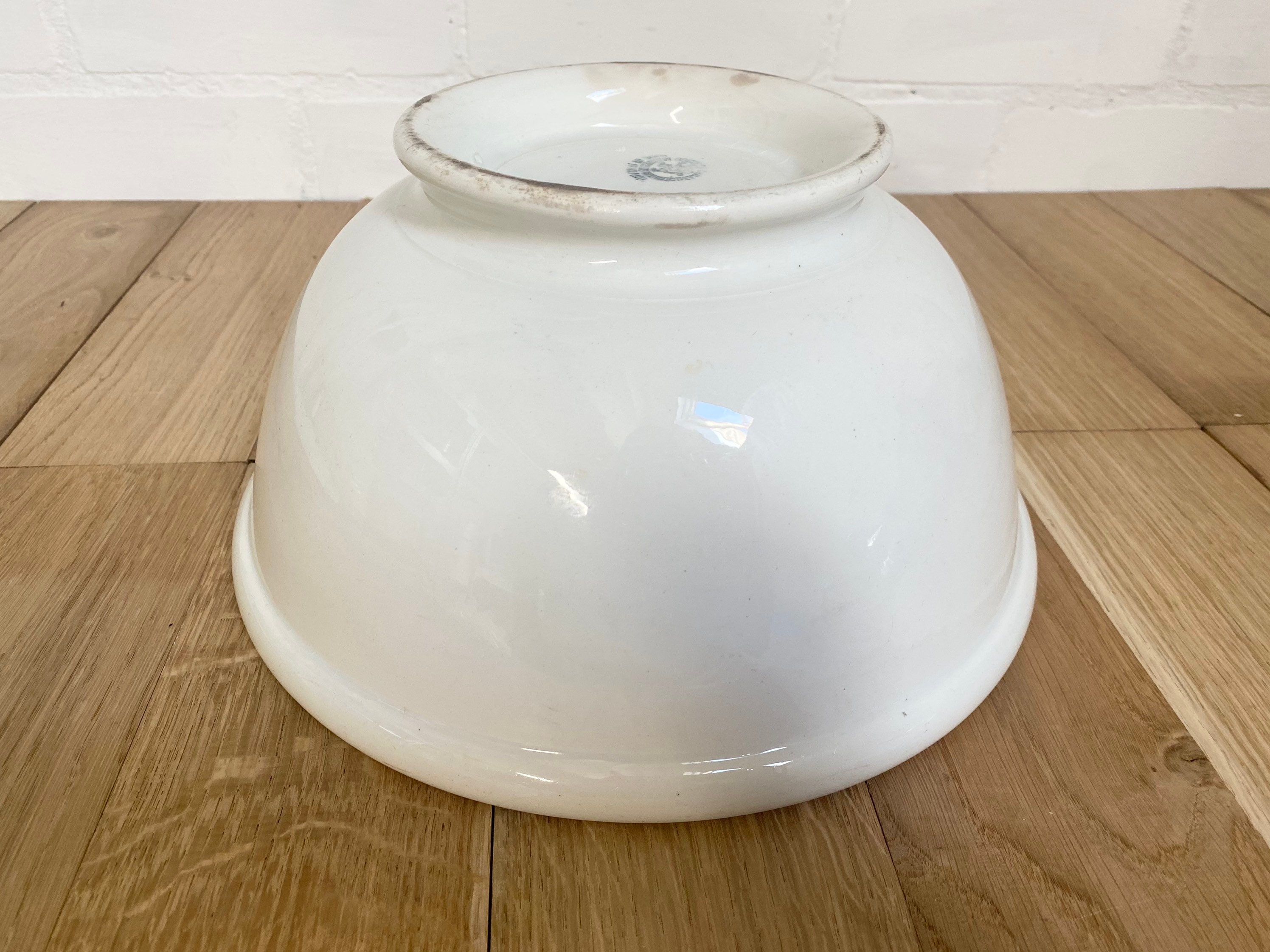 XL Antique Ironstone Footed Mixing Bowl Ironstone Batter Etsy