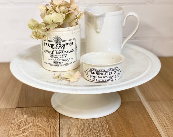 Lovely Antique Ironstone Cake Stand Dutch White Ironstone Etsy