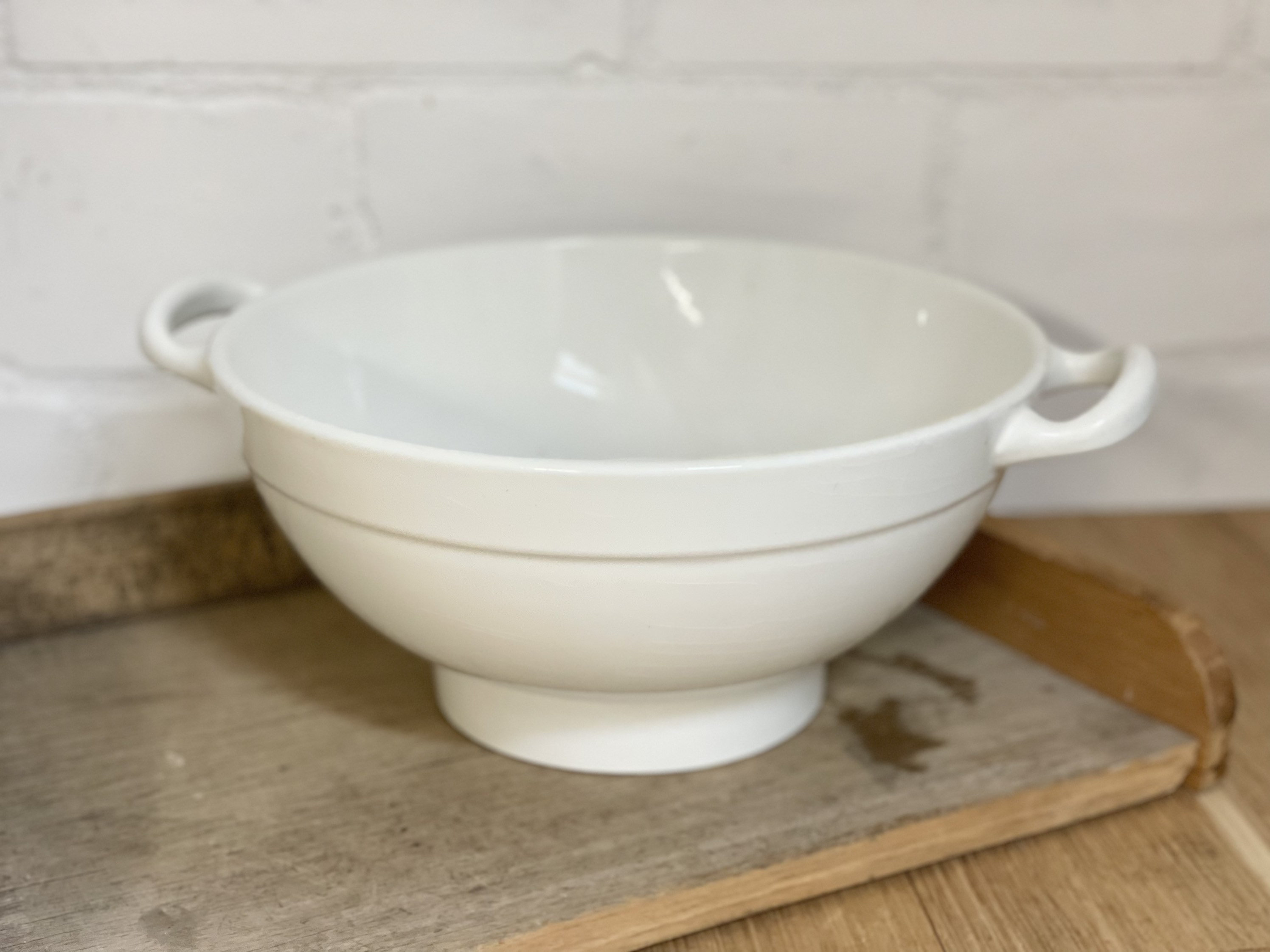 Large Antique Ironstone Bowl With Handles Antique Ceramic Etsy
