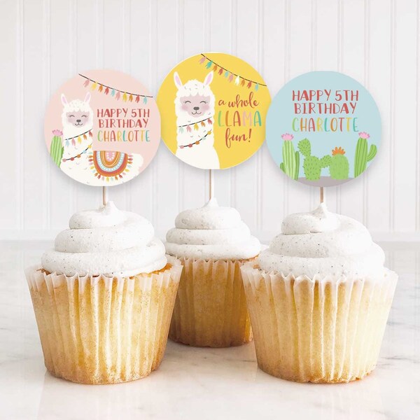 Llama Cupcake Topper - Etsy
