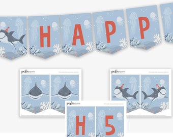 EDITABLE Shark Party Water Bottle Labels • Shark Water Bottle Label • Shark Party Stickers • Digital Template | Instant Download