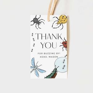 EDITABLE Insect Thank You Tag • Gift Tag • Favor Tag • Bug Thank You Tag • Bugs Modern Insect | Digital Template | Corjl - Instant Download