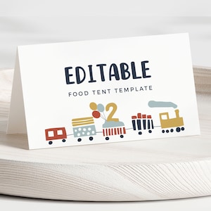 Tienda de comida de tren EDITABLE • Tienda de mesa • Cambiar a cualquier edad • Tren moderno / Plantilla digital / Corjl - Descarga instantánea