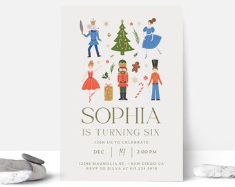 EDITABLE Nutcracker Holiday Party Invitation, Nutcracker Birthday Invitation, Nutcracker Invite • Digital Template | Corjl Instant Access