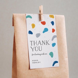 EDITABLE Rock Climbing Thank You Tag • Gift Tag, Climbing Favor Tag, Bouldering, Climbing Gym, Digital Template | Corjl - Instant Download