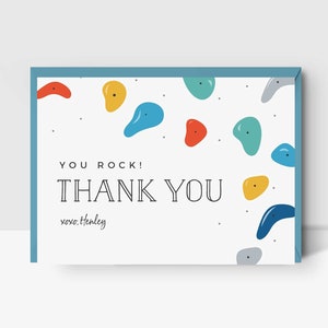 Tarjeta de agradecimiento de escalada en roca EDITABLE • Tarjeta de notas, Papelería, Búlder, Gimnasio de escalada, Plantilla digital / Corjl - Descarga instantánea