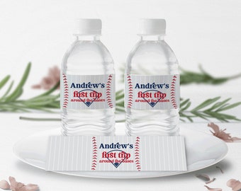 Editable Baseball Party Water Bottle Label Printable • Baseball Water Bottle Label | Home ONE | Modern Baseball | Instant Download
