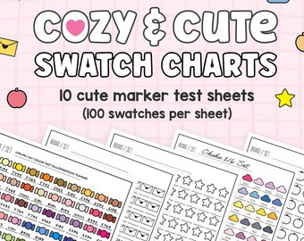 Printable Coloring Swatch Chart • Alcohol Marker Color Sheet • Color Palette Swatch Sheet • Etsy Instant Download | PDF and JPEG