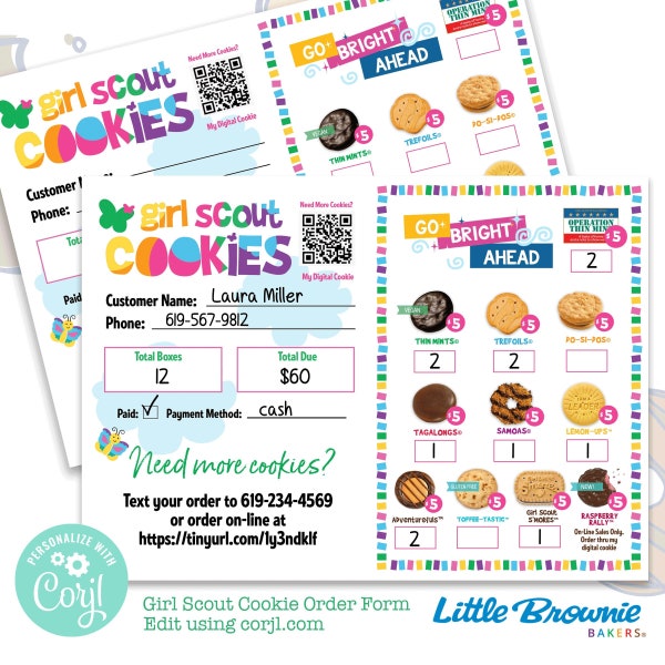 Girl Scout Cookies Order Forms Etsy
