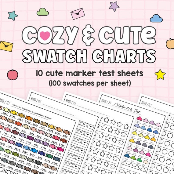Printable Coloring Swatch Chart • Alcohol Marker Color Sheet • Color Palette Swatch Sheet • Etsy Instant Download | PDF and JPEG