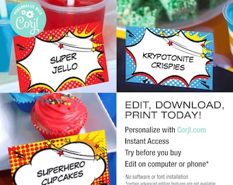 INSTANT DOWNLOAD EDITABLE the Avengers Food Tent - Etsy