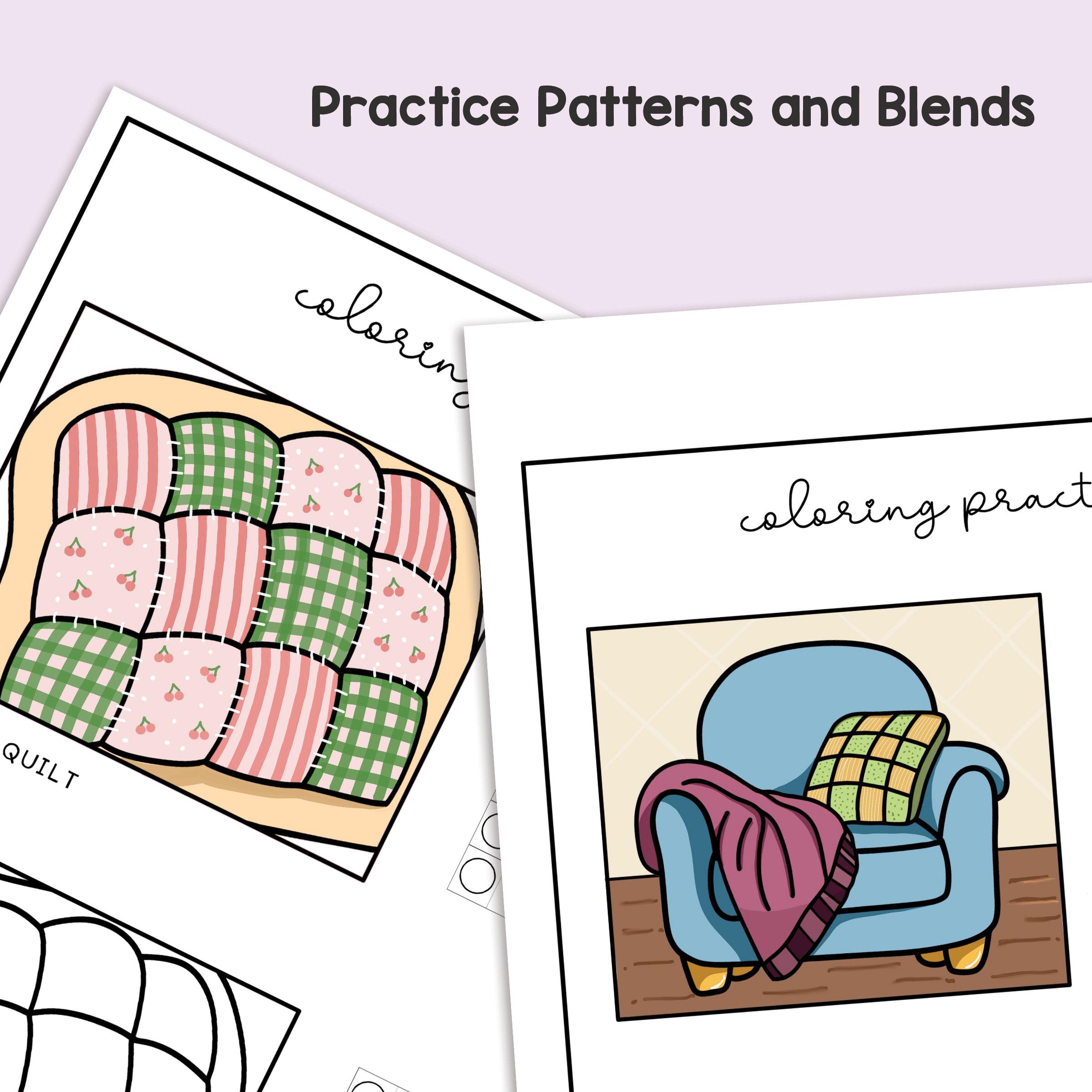 Coloring Tutorial Practice Sheets Coloring Practice Worksheets (pdf, Jpg, Png) • 12 Pages Marker Coloring ...