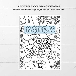 EDITABLE FOUR Ever GROOVY Girl Coloring Page • fourever Groovy Invite ...