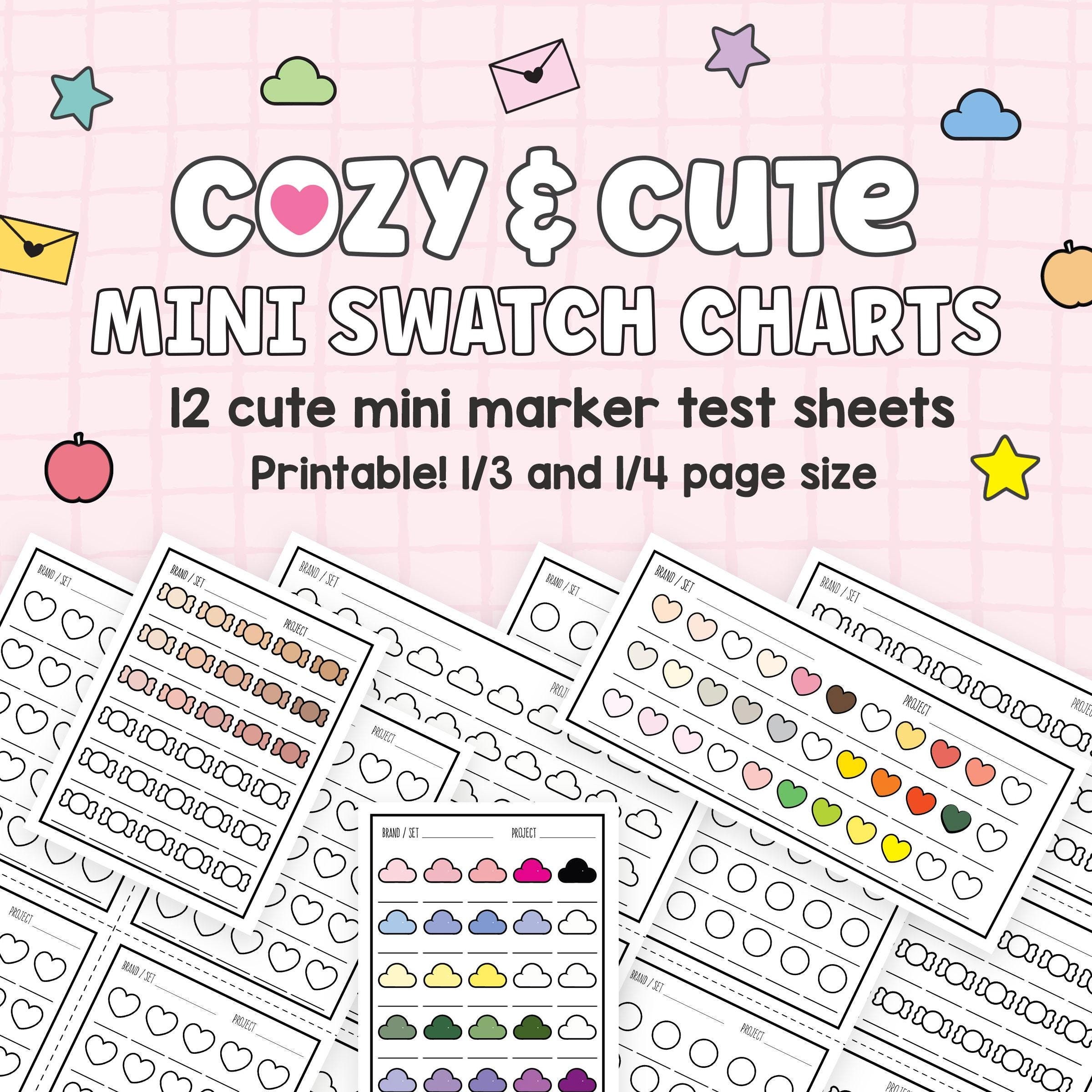 Printable Coloring Swatch Chart • Small Size • Alcohol Marker Color Sheet • 2 Sizes • Etsy Instant Download | PDF and JPEG