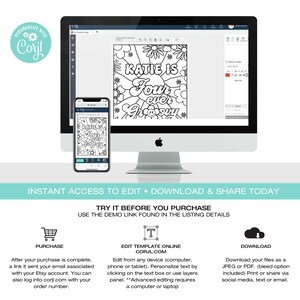 EDITABLE FOUR Ever GROOVY Girl Coloring Page • fourever Groovy Invite ...