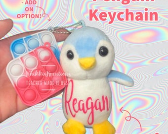 Penguin Key Chain - Cutest Key Chain Ever! Customizable Keychain, kids Keychain, school Keychain, backpack Keychain, Penguin Keychain