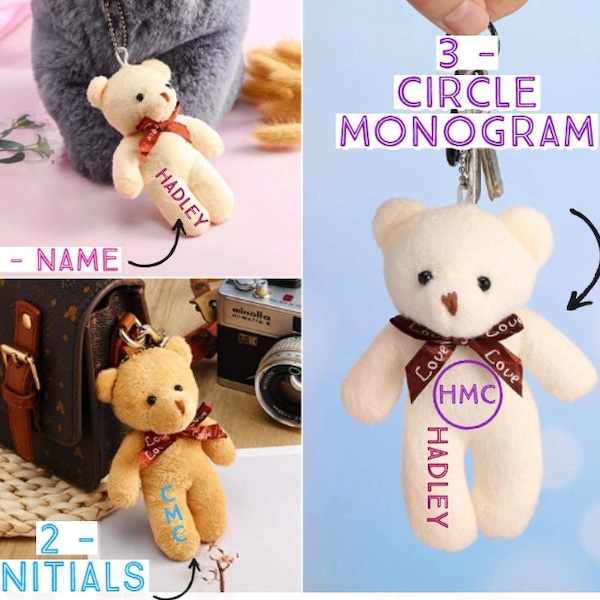 Teddy Bear Keychain Etsy